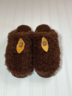 Women's Brown Size 7 Western Style Faux Buffalo Fur Slippers New